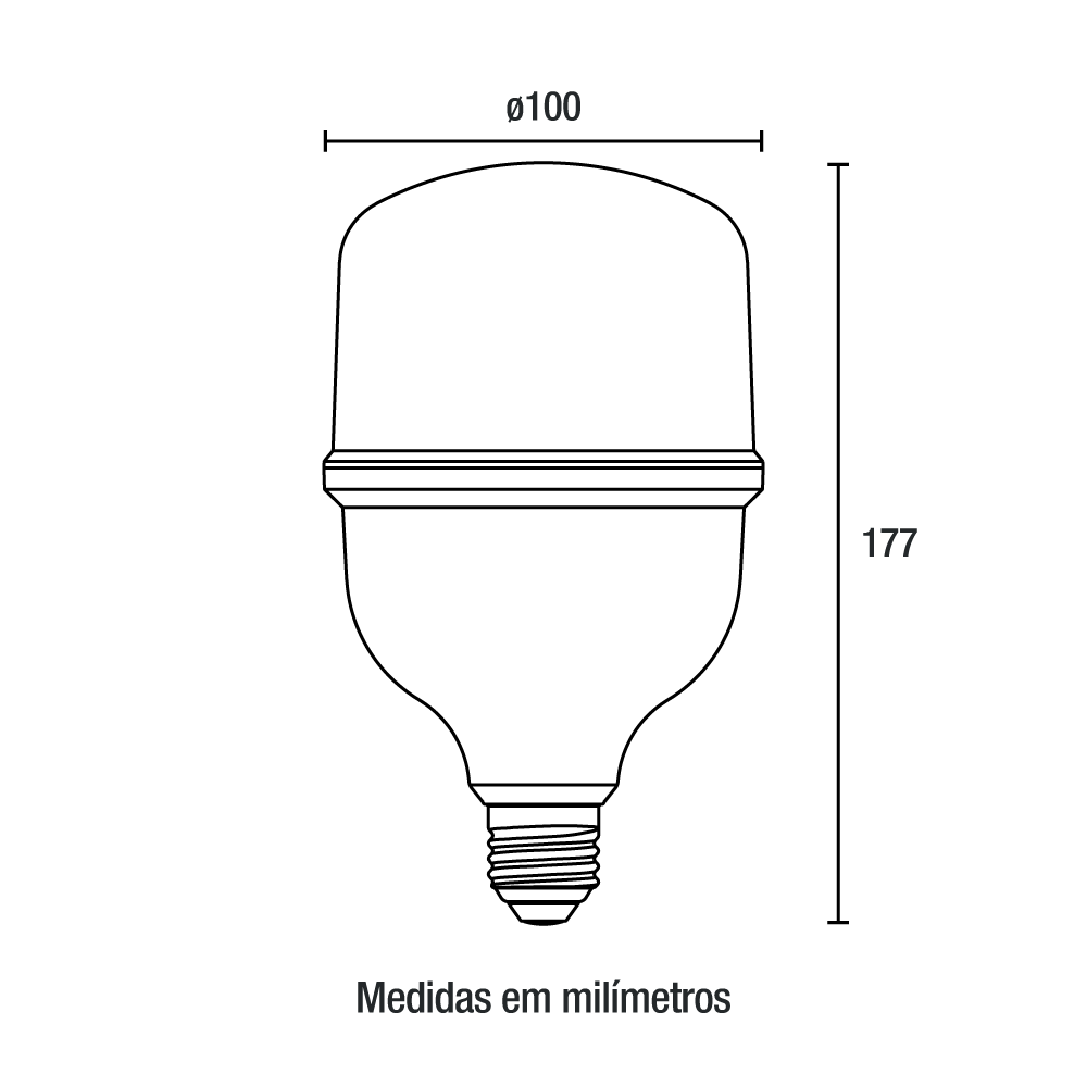 Lâmpada PRO LED T-Shape 50W 4000Lm - 6.500K