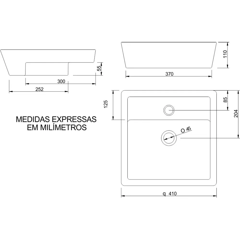 Cuba de semi encaixe Verona branca