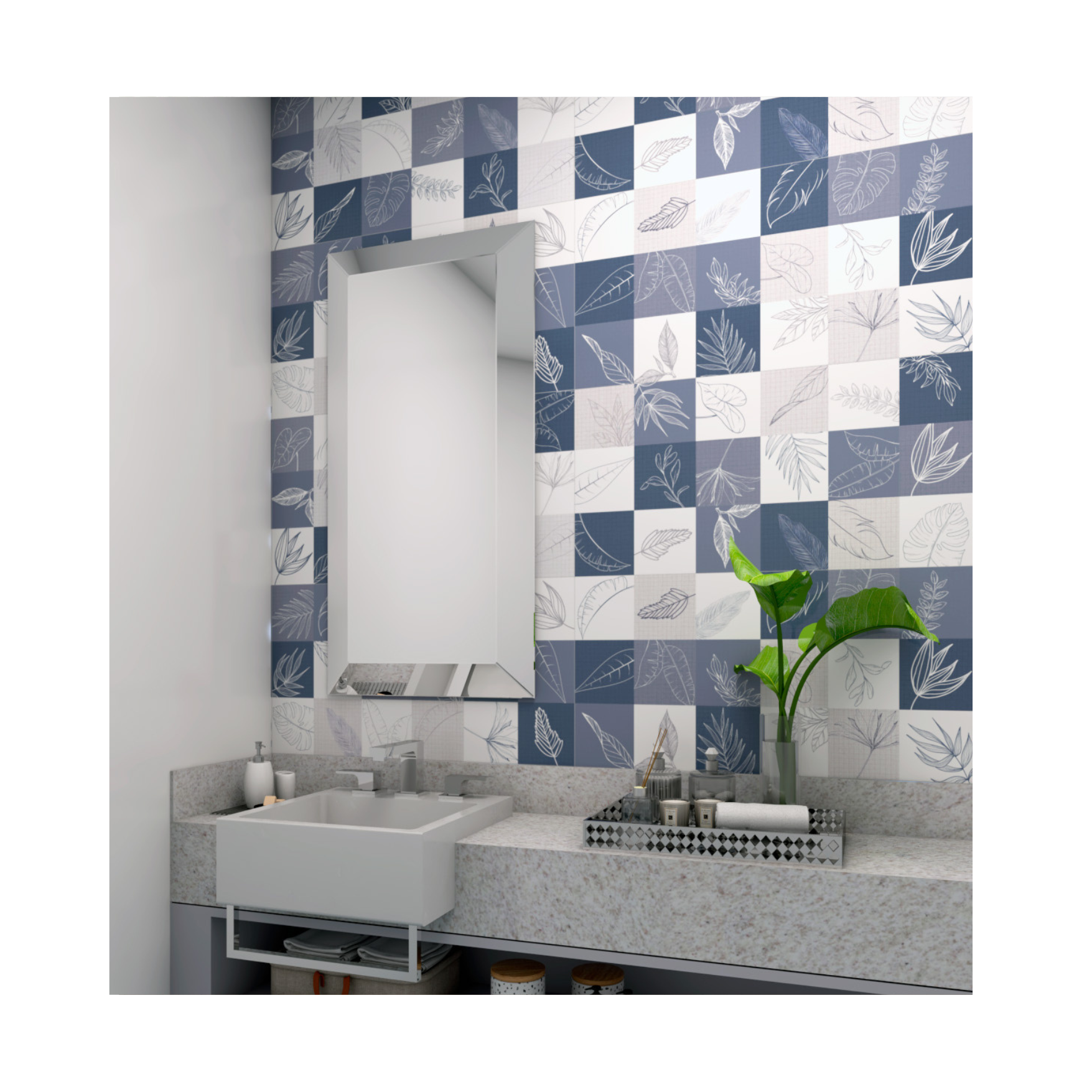 Revestimento DECOR BLUE POLIDO 38 x 74,5 (RT)