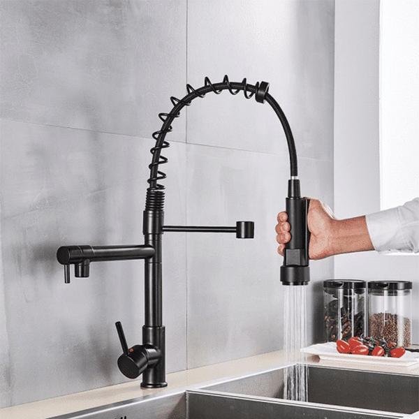 Misturador Monocomando Black Cozinha Gourmet c/dupla saída - Bancada