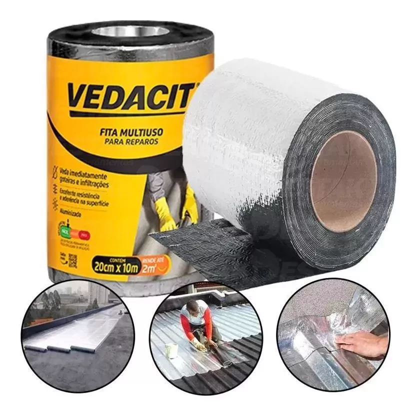 Fita VEDA TUDO, 20CMx10M. Alumínio, VedaCit